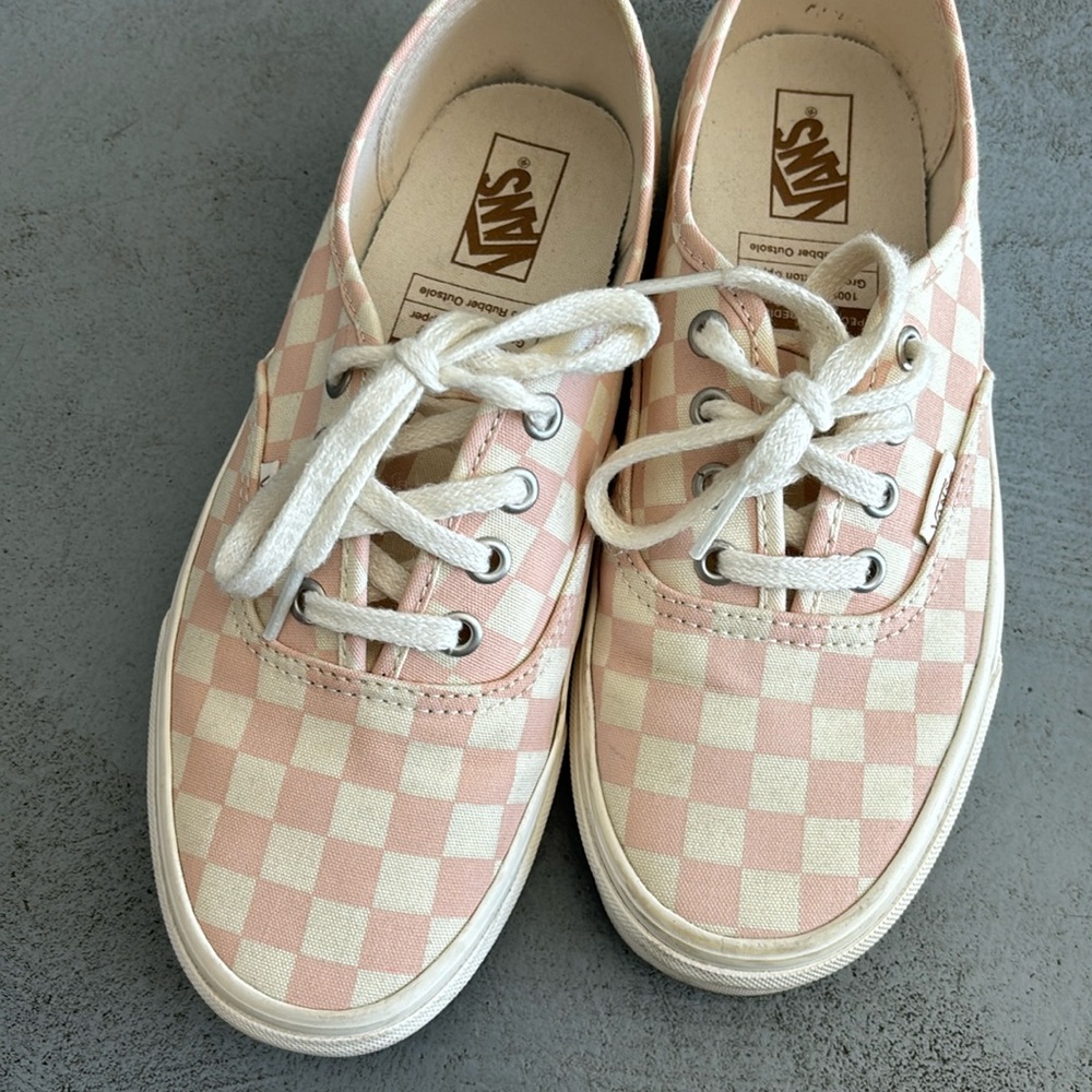 Pink checkered vans